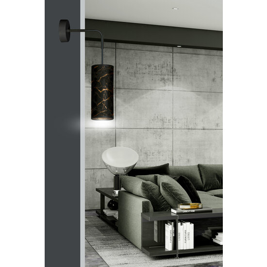Fakse black wall lamp 1x E27 marble structure