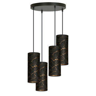 Fakse large round pendant lamp with 4 tubes of black marble 4x E27