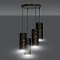 Fakse large round pendant lamp with 4 tubes of black marble 4x E27