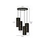 Fakse large round pendant lamp with 4 tubes of black marble 4x E27