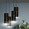 Emibig Emibig Fakse grande lampe suspendue ronde avec 4 tubes en marbre noir 4x E27 - Idéale pour une touche moderne dans votre décoration intérieure