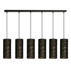 Emibig Fakse 6 cylindres géant lampe suspendue noir marbré 6x E27