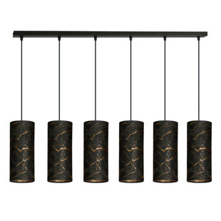 Lampe à suspension géante Fakse 6 cylindres noir marbré 6x E27