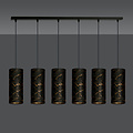 Fakse 6 cylinders gigant hanging lamp black marbled 6x E27