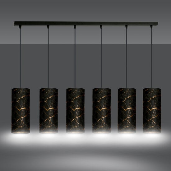 Emibig Emibig Fakse 6 cylinders gigant hanging lamp black marbled 6x E27 - A stunning centerpiece for your space
