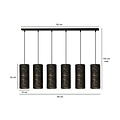 Lampe à suspension géante Fakse 6 cylindres noir marbré 6x E27