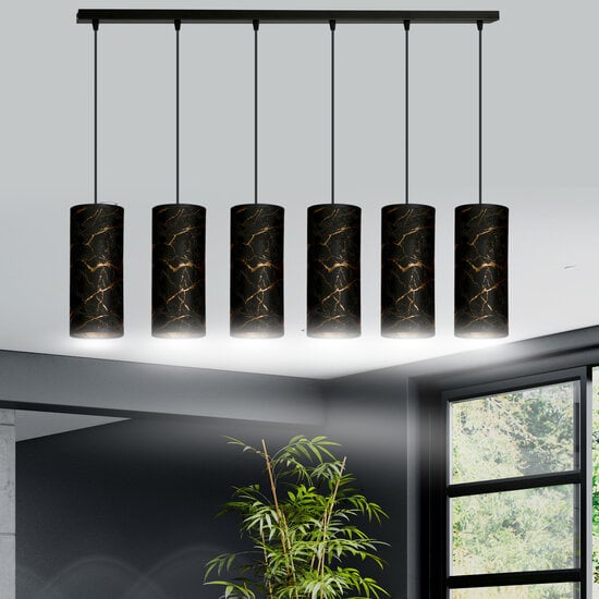 Emibig Emibig Fakse 6 cylinders gigant hanging lamp black marbled 6x E27 - A stunning centerpiece for your space