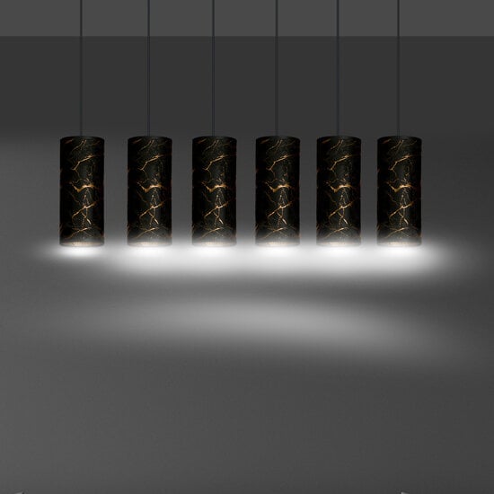 Emibig Emibig Fakse 6 cylinders gigant hanging lamp black marbled 6x E27 - A stunning centerpiece for your space