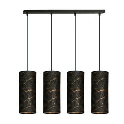 Emibig Fakse 4 cilinders grote hanglamp zwart gemarbreerd 4x E27