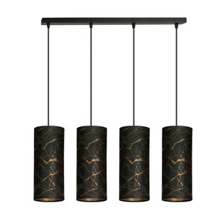 Emibig Fakse 4 cilindros gran lámpara colgante negro veteado 4x E27