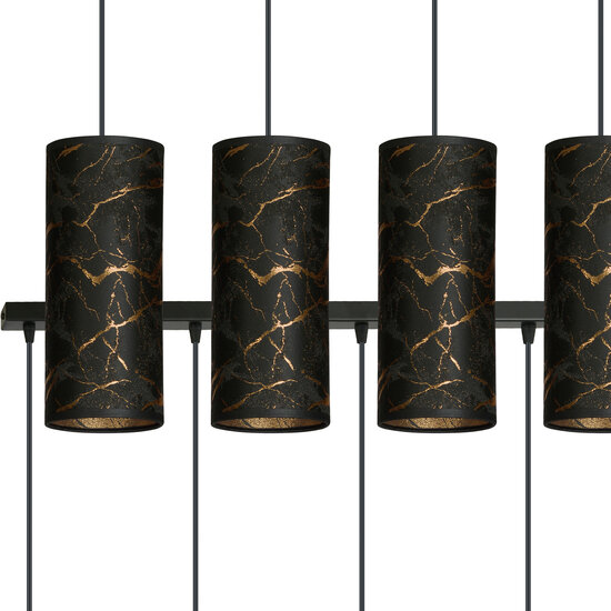 Fakse grande suspension 4 cylindres noir marbré 4x E27