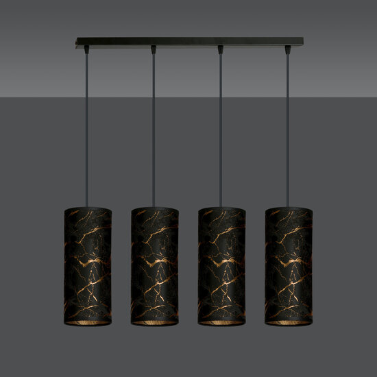 Fakse grande suspension 4 cylindres noir marbré 4x E27