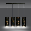 Emibig Emibig Fakse 4 cylindres grande lampe suspendue noir marbré 4x E27 - Idéale pour les intérieurs modernes