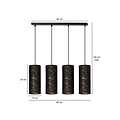 Fakse grande suspension 4 cylindres noir marbré 4x E27
