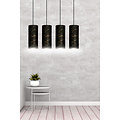 Emibig Emibig Fakse 4 cylindres grande lampe suspendue noir marbré 4x E27 - Idéale pour les intérieurs modernes
