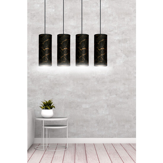Fakse 4 cylinders large hanging lamp black marbled 4x E27