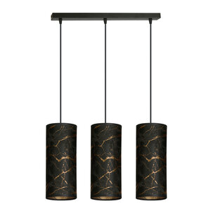 Fakse lampe à suspension moyenne 3 cylindres noir marbré 3x E27