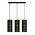 Fakse lampe à suspension moyenne 3 cylindres noir marbré 3x E27