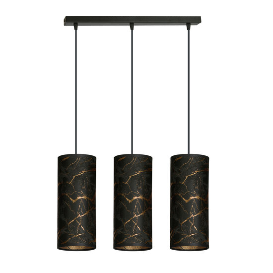 Emibig Emibig Fakse 3 cylindres lampe suspendue moyenne marbrée noire 3x E27 - Idéale pour une touche moderne dans n'importe quelle pièce
