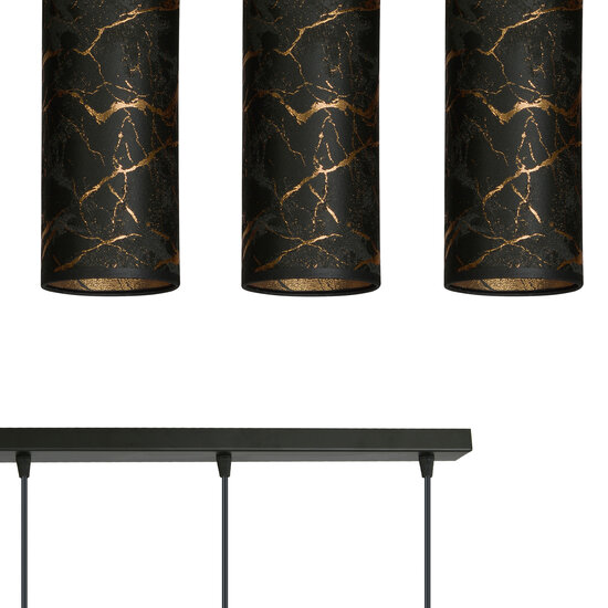 Emibig Emibig Fakse 3 cilinders medium hanglamp zwart gemarbreerd 3x E27 - Perfect voor een moderne uitstraling in elke ruimte