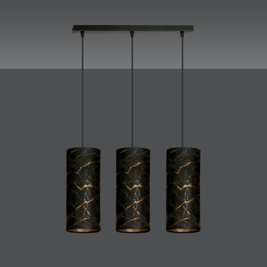 Fakse 3 cylinders medium hanging lamp black marbled 3x E27