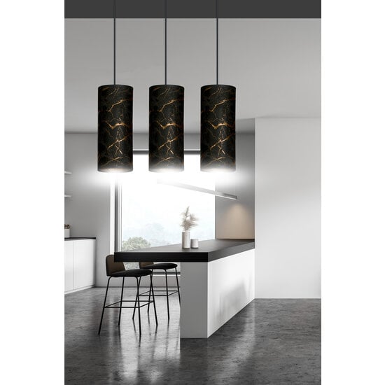 Emibig Emibig Fakse 3 cylinders medium hanging lamp black marbled 3x E27 - Ideal for a modern touch in any room