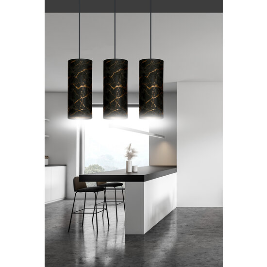 Fakse 3 cylinders medium hanging lamp black marbled 3x E27