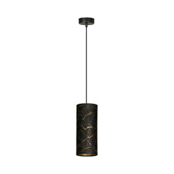 Fakse single cylinder hanging lamp black marbled E27