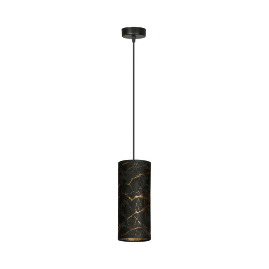 Emibig Emibig Fakse enkele cilinder hanglamp zwart gemarbreerd E27 - Perfect voor moderne interieurs
