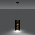 Fakse single cylinder hanging lamp black marbled E27