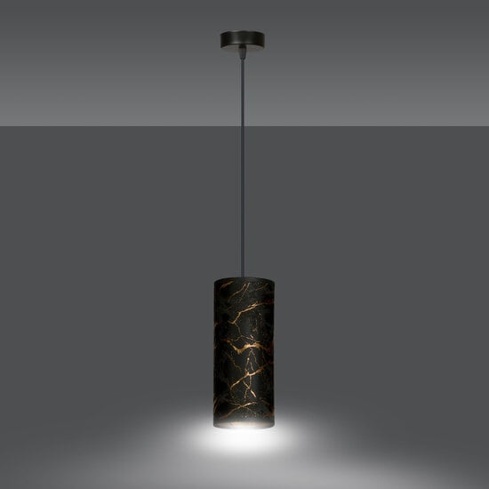 Emibig Emibig Fakse single cylinder hanging lamp black marbled E27 - Ideal for modern interiors