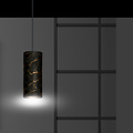 Emibig Emibig Fakse lampe suspendue à cylindre unique noir marbré E27 - Idéale pour les intérieurs modernes