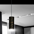 Emibig Emibig Fakse lampe suspendue à cylindre unique noir marbré E27 - Idéale pour les intérieurs modernes