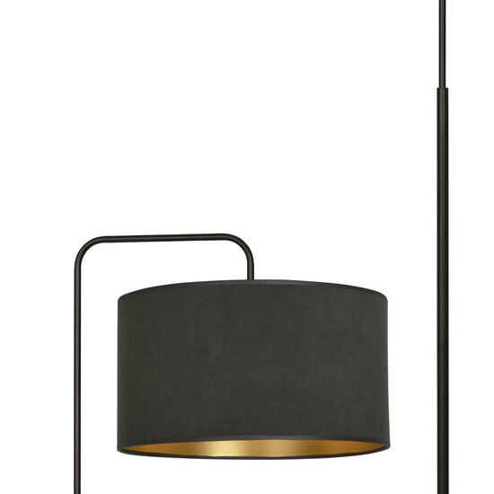 Lampadaire Middelfart courbé noir rond 1x E27