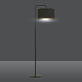 Middelfart floor lamp curved black round 1x E27