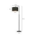 Middelfart floor lamp curved black round 1x E27
