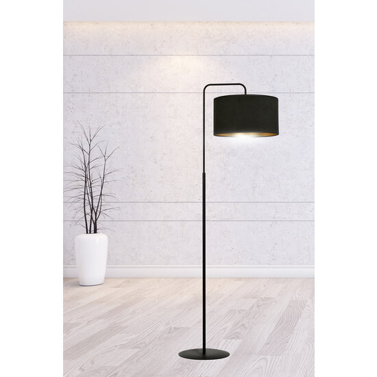 Lampadaire Middelfart courbé noir rond 1x E27