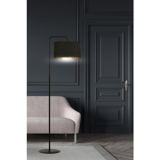 Lampadaire Middelfart courbé noir rond 1x E27