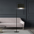 Middelfart floor lamp curved black round 1x E27