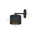 Middelfart elegante aplique negro E27