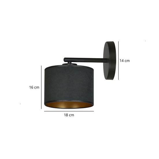Middelfart elegante aplique negro E27