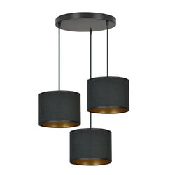 Emibig Middelfart lámpara colgante 3 lámparas negro pantallas redondas 3x E27