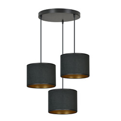 Middelfart 3 lamp hanging lamp black round shades 3x E27