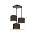 Emibig Emibig Middelfart 3 lamp hanging lamp black round shades 3x E27 - Ideal for modern interiors