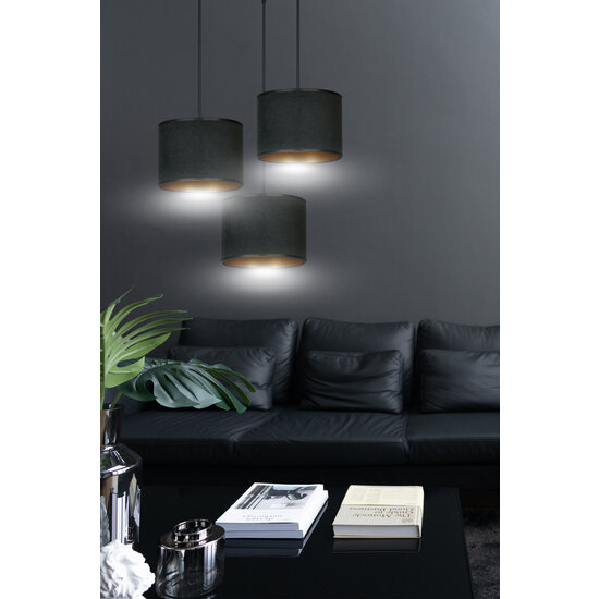 Middelfart 3 lamp hanging lamp black round shades 3x E27