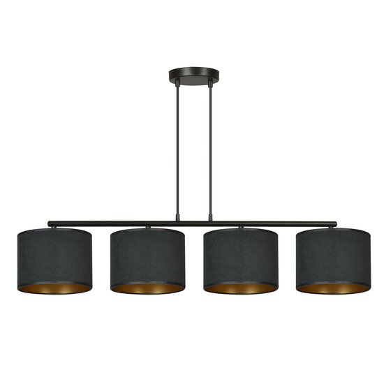 Emibig Emibig Middelfart hermosa lámpara colgante ancha negra redonda 4x E27 - Ideal para crear una atmósfera cálida en su hogar