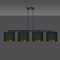Emibig Emibig Middelfart hermosa lámpara colgante ancha negra redonda 4x E27 - Ideal para crear una atmósfera cálida en su hogar