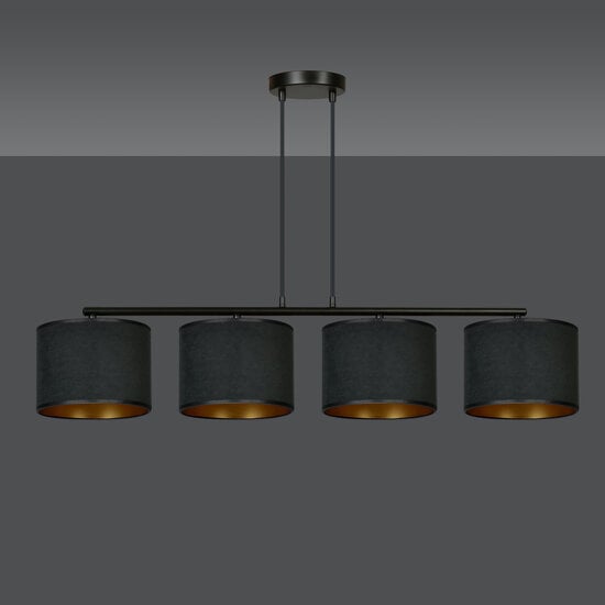 Emibig Middelfart schöne breite Hängeleuchte schwarz rund 4x E27 - Ideal für eine warme Atmosphäre in Ihrem Zuhause