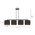 Emibig Emibig Middelfart hermosa lámpara colgante ancha negra redonda 4x E27 - Ideal para crear una atmósfera cálida en su hogar