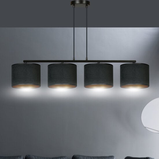 Emibig Middelfart schöne breite Hängeleuchte schwarz rund 4x E27 - Ideal für eine warme Atmosphäre in Ihrem Zuhause